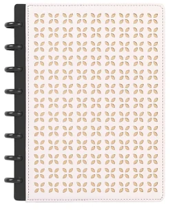 TUL® Discbound Notebook With Die-Cut Leather Cover, Junior Size, Narrow Ruled, 60 Sheets, Pink/Rose Gold