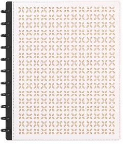 TUL® Discbound Notebook With Die-Cut Leather Cover, Letter Size, Narrow Ruled, 60 Sheets, Pink/Rose Gold