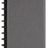TUL® Discbound Notebook With Pebbled Leather Cover, Junior Size, Narrow Ruled, 60 Sheets, Gunmetal