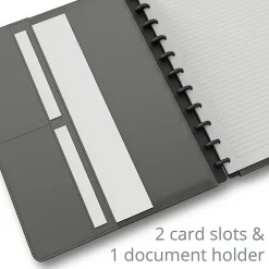 TUL® Discbound Notebook With Vegan Leather Cover, Letter Size, Narrow Ruled, 60 Sheets, Smoke Moss Green