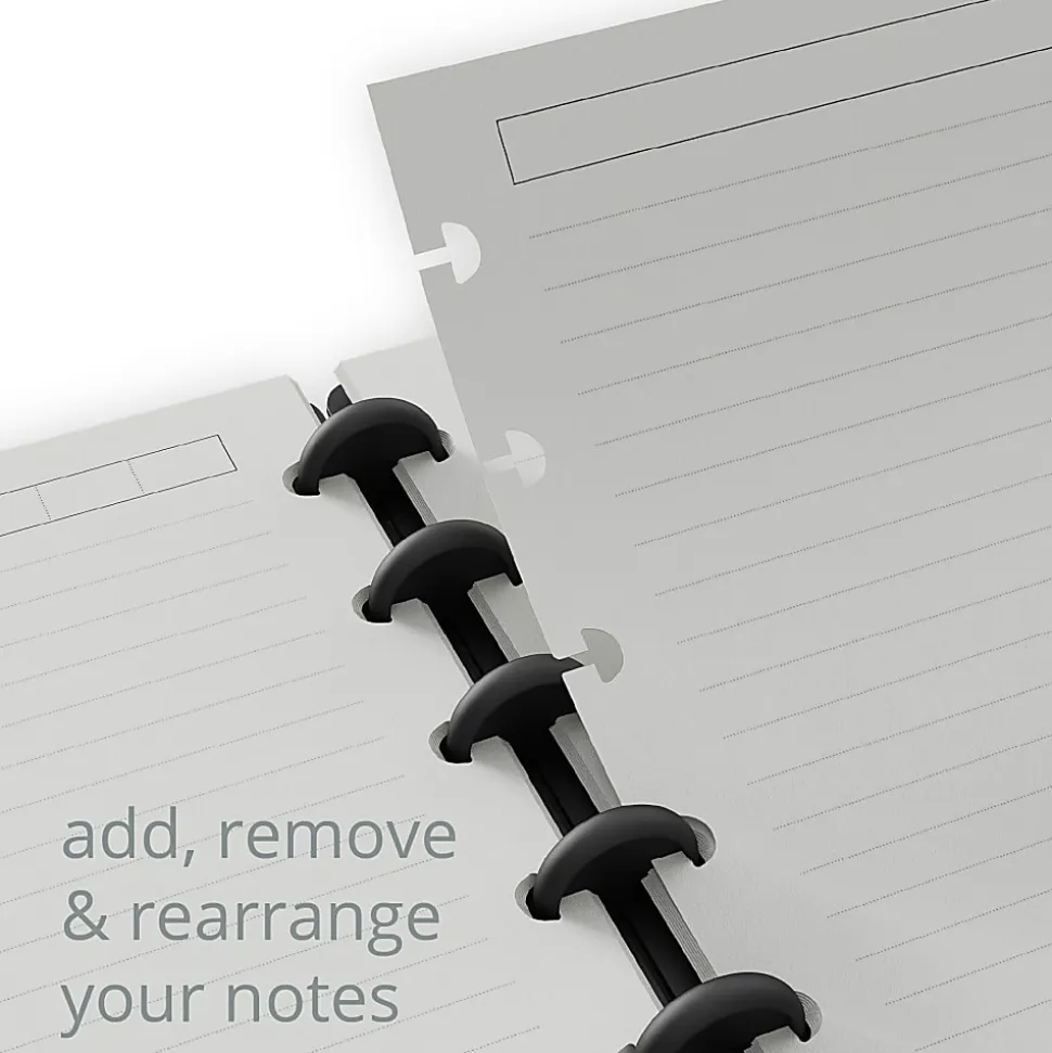 TUL® Discbound Notebook With Vegan Leather Cover, Letter Size, Narrow Ruled, 60 Sheets, Smoke Moss Green