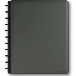 TUL® Discbound Notebook With Vegan Leather Cover, Letter Size, Narrow Ruled, 60 Sheets, Smoke Moss Green