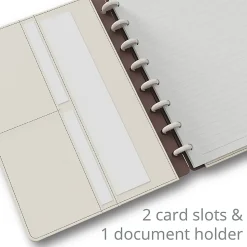 TUL® Discbound Notebook With Vegan Leather Cover, Junior Size, Narrow Ruled, 60 Sheets, Cannoli Cream