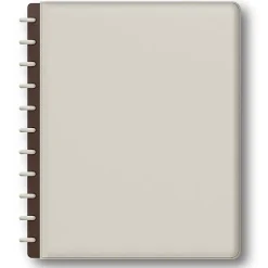 TUL® Discbound Notebook With Vegan Leather Cover, Letter Size, Narrow Ruled, 60 Sheets, Cannoli Cream