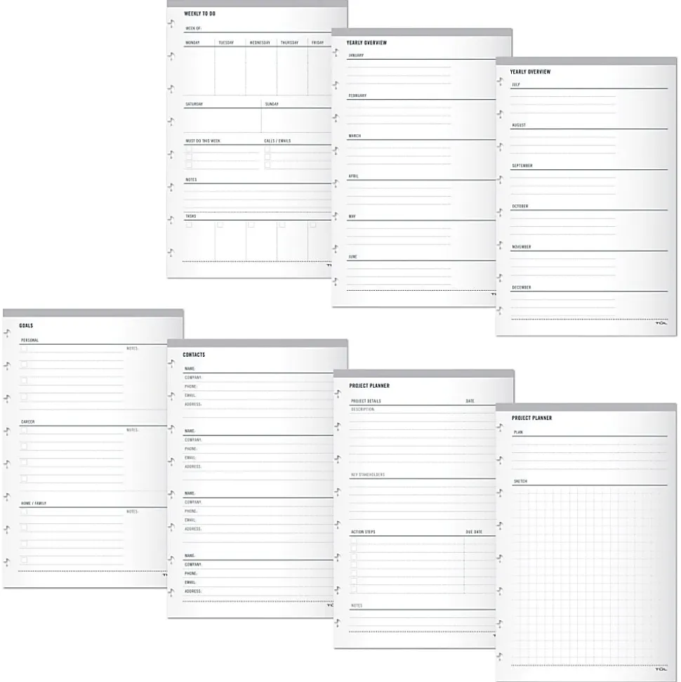 TUL® Discbound Organizational Inserts, Junior Size, White, Pack Of 100 Inserts