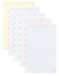 TUL® Discbound Refill Pages, Junior Size, Narrow Ruled, 50 Sheets, Assorted Colors