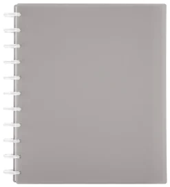 TUL® Discbound Student Notebook With Poly Cover, Letter Size, 3-Subject, Narrow Ruled, 75 Sheets, Gray