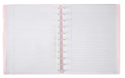 TULĀ® Discbound Student Notebook With Poly Cover, Letter Size, 3-Subject, Narrow Ruled, 75 Sheets, Pink