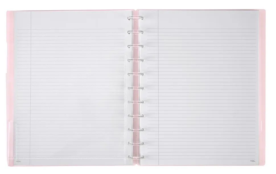 TUL® Discbound Student Notebook With Poly Cover, Letter Size, 3-Subject, Narrow Ruled, 75 Sheets, Pink