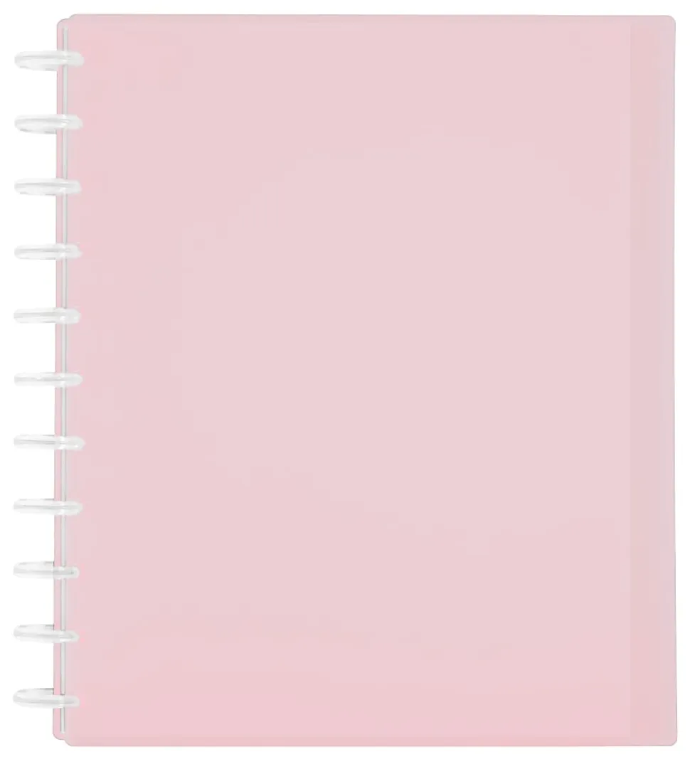 TUL® Discbound Student Notebook With Poly Cover, Letter Size, 3-Subject, Narrow Ruled, 75 Sheets, Pink