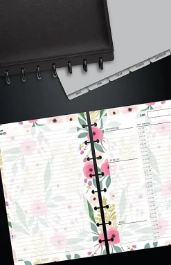TULĀ® Discbound Undated Daily Refill Pages, Junior Size, 50 Sheets, Floral