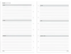 TULĀ® Discbound Undated Weekly/Monthly Refill Pages, Junior Size, 68 Sheets