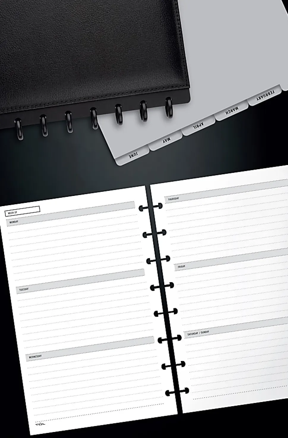 TUL® Discbound Undated Weekly/Monthly Refill Pages, Junior Size, 68 Sheets