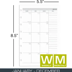 2026 TUL® Discbound Weekly/Monthly Planner Refill Pages, Junior Size, January To December