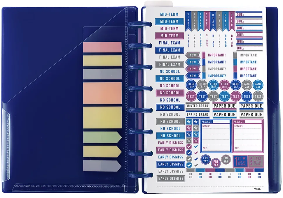 2026-2027 TUL® Discbound Weekly/Monthly Student Planner, Junior Size, Blue, July To June
