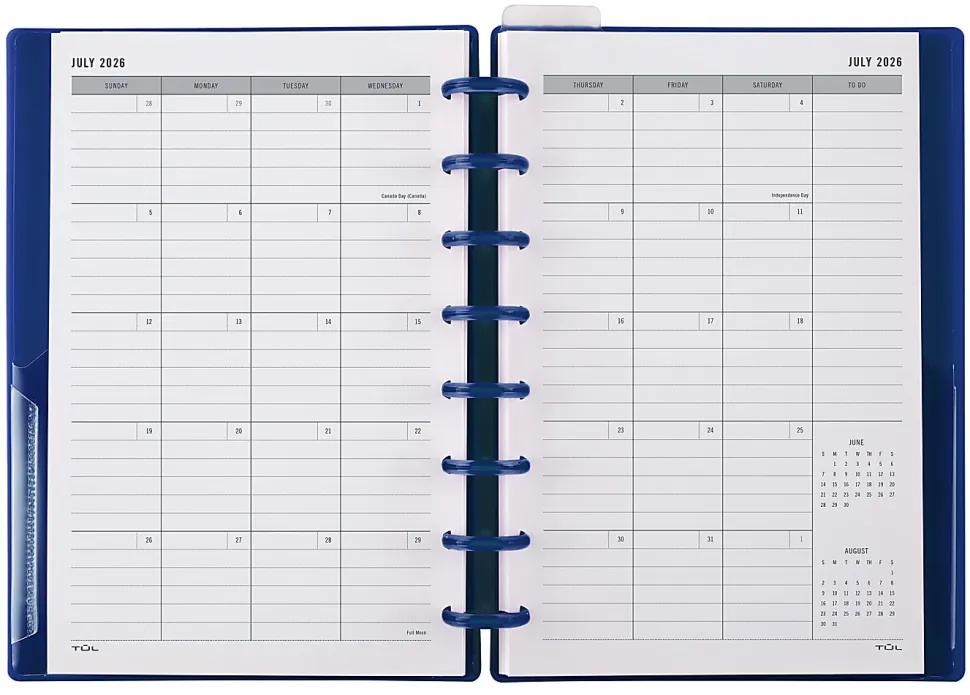 2026-2027 TUL® Discbound Weekly/Monthly Student Planner, Junior Size, Blue, July To June