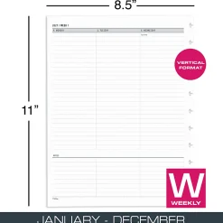2027 TUL® Discbound Weekly Planner Refill Pages Set, Letter Size, January To December, Total Qty 1, TULLTFLRUTIMRY27