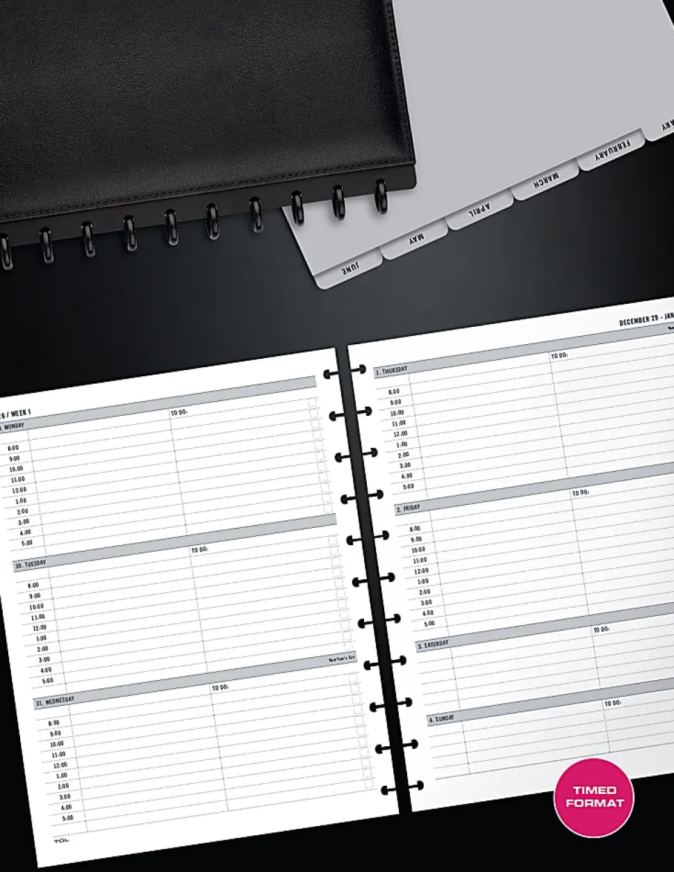 2026 TUL® Discbound Weekly Planner Refill Pages, Letter Size, January To December, TULLTFLRTIMERY26