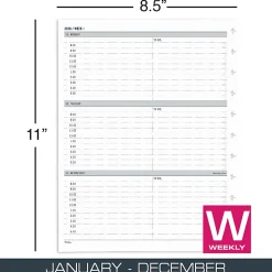 2026 TUL® Discbound Weekly Planner Refill Pages, Letter Size, January To December, TULLTFLRTIMERY26