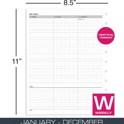 2026 TUL® Discbound Weekly Planner Refill Pages, Letter Size, January To December, TULLTFLRUTIMRY26