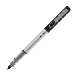TUL® Fineliner Felt-Tip Pens, Ultra-Fine, 0.4 mm, Silver Barrel, Black Ink, Pack Of 4 Pens