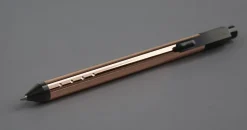 TUL® Fine Writing Solid Metal Barrel Retractable Gel Pen with 2 Refills, Medium Point, 0.7 mm, Rose Gold Barrel, Black/Blue Ink