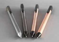 TUL® Fine Writing Solid Metal Barrel Retractable Gel Pen with 2 Refills, Medium Point, 0.7 mm, Rose Gold Barrel, Black/Blue Ink
