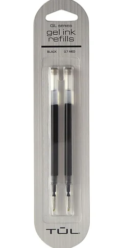 TULĀ® Gel Pen Refills, Medium Point, 0.7 mm, Black Ink, Pack Of 2 Refills