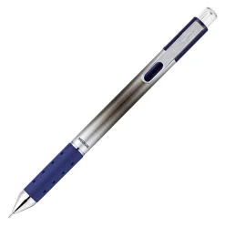 TUL® GL Series Retractable Gel Pens, Needle Point, 0.7 mm, Silver Barrel, Blue Ink, Pack Of 4 Pens
