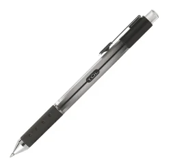 TUL® GL Series Retractable Gel Pens, Medium Point, 0.7 mm, Silver Barrel, Black Ink, Pack Of 4 Pens