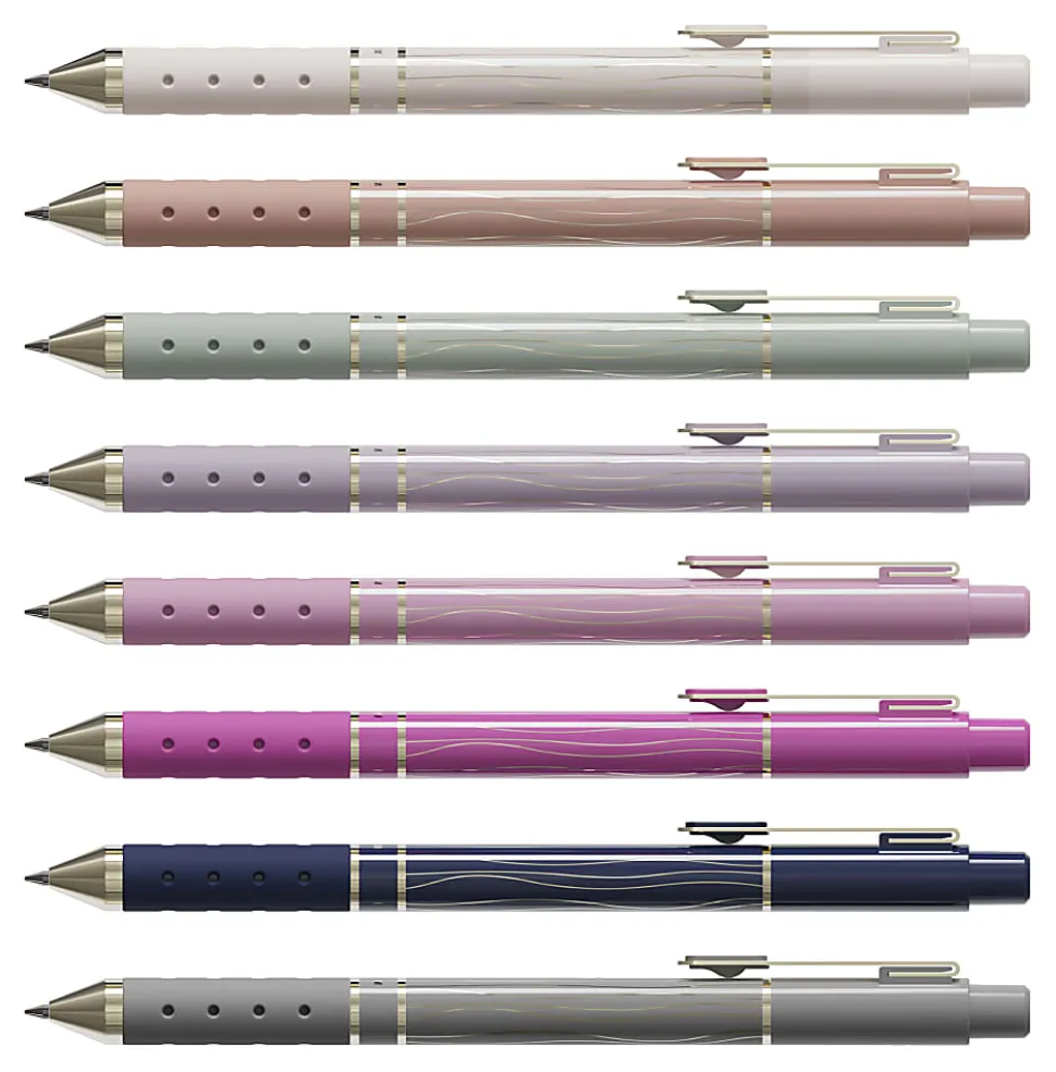TUL® GL Series Retractable Gel Pens, Medium Point, 0.8 mm, Assorted Barrel Colors With Gold Lines, Assorted Metallic Ink, Pack Of 8 Pens