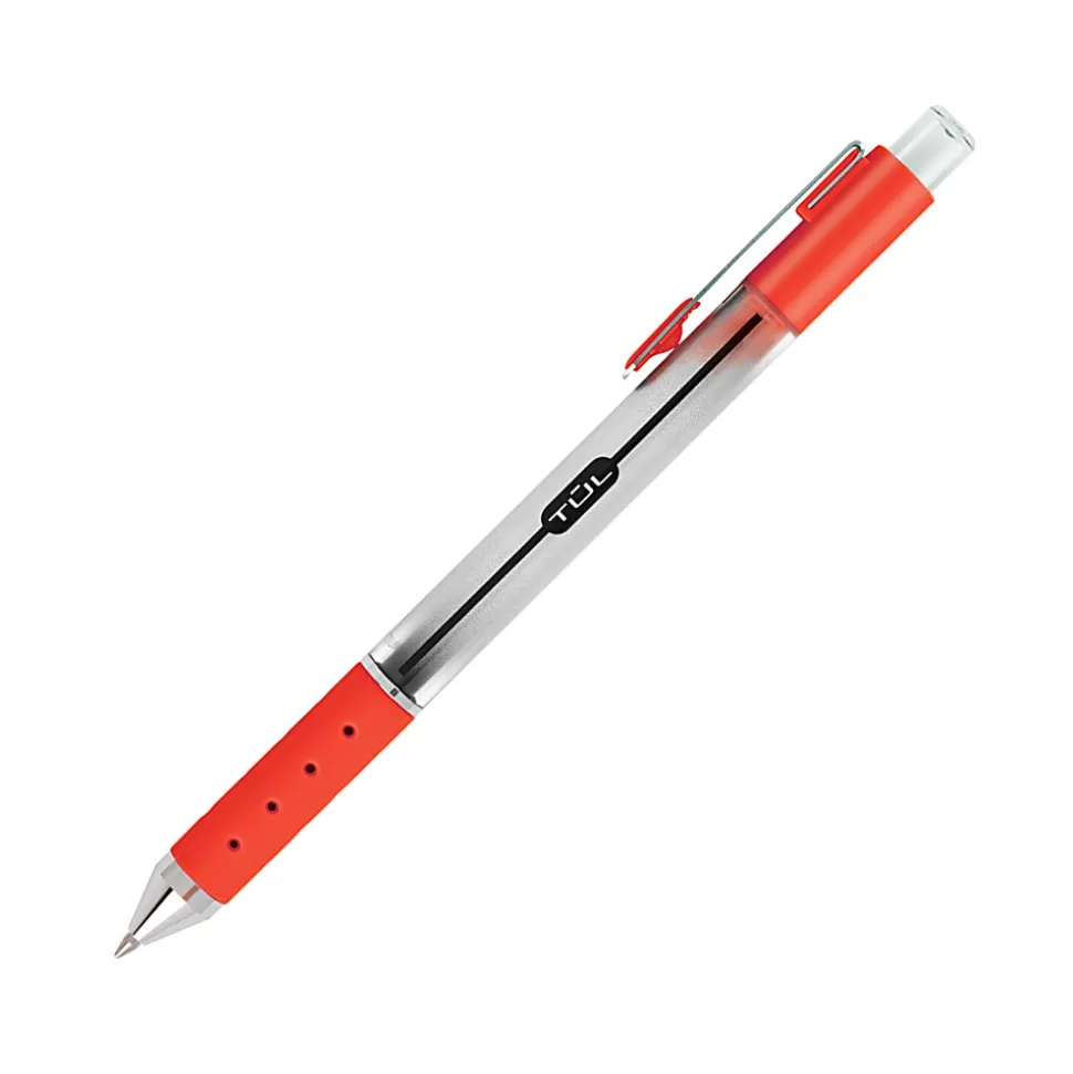 TUL® GL Series Retractable Gel Pens, Bold Point, 1.0 mm, Silver Barrel, Assorted Inks, Pack Of 4 Pens