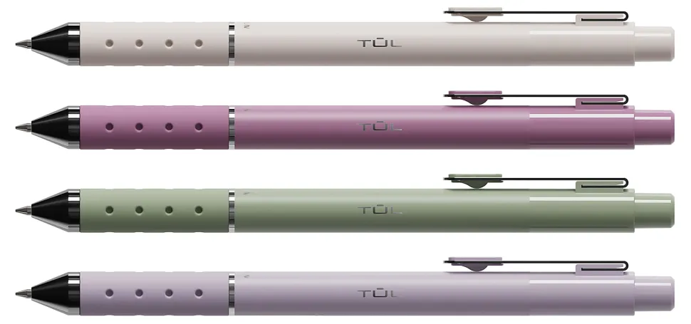 TUL® GL Series Retractable Gel Pens, Medium Point, 0.8 mm, Assorted Gunmetal Barrel Colors, Assorted Metallic Ink, Pack Of 4 Pens