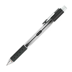 TUL® GL Series Retractable Gel Pens, Bold Point, 1.0 mm, Silver Barrel, Black Ink, Pack Of 12 Pens