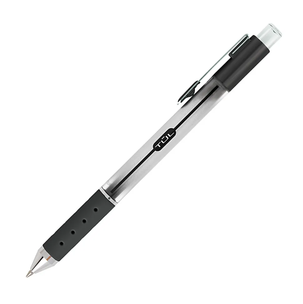 TUL® GL Series Retractable Gel Pens, Medium Point, 0.7 mm, Sliver Barrel, Assorted Standard Inks, Pack Of 8 Pens