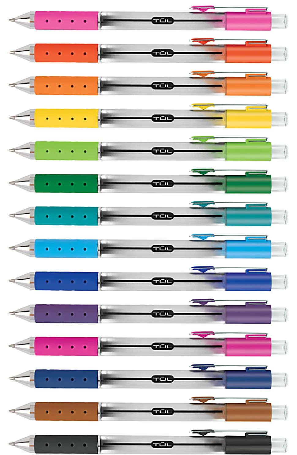 TUL® GL Series Retractable Gel Pens, Medium Point, 0.7 mm, Pearl White Barrel, Blue Ink, Pack Of 4 Pens