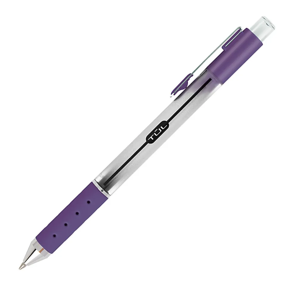 TUL® GL Series Retractable Gel Pens, Medium Point, 0.7 mm, Pearl White Barrel, Blue Ink, Pack Of 4 Pens