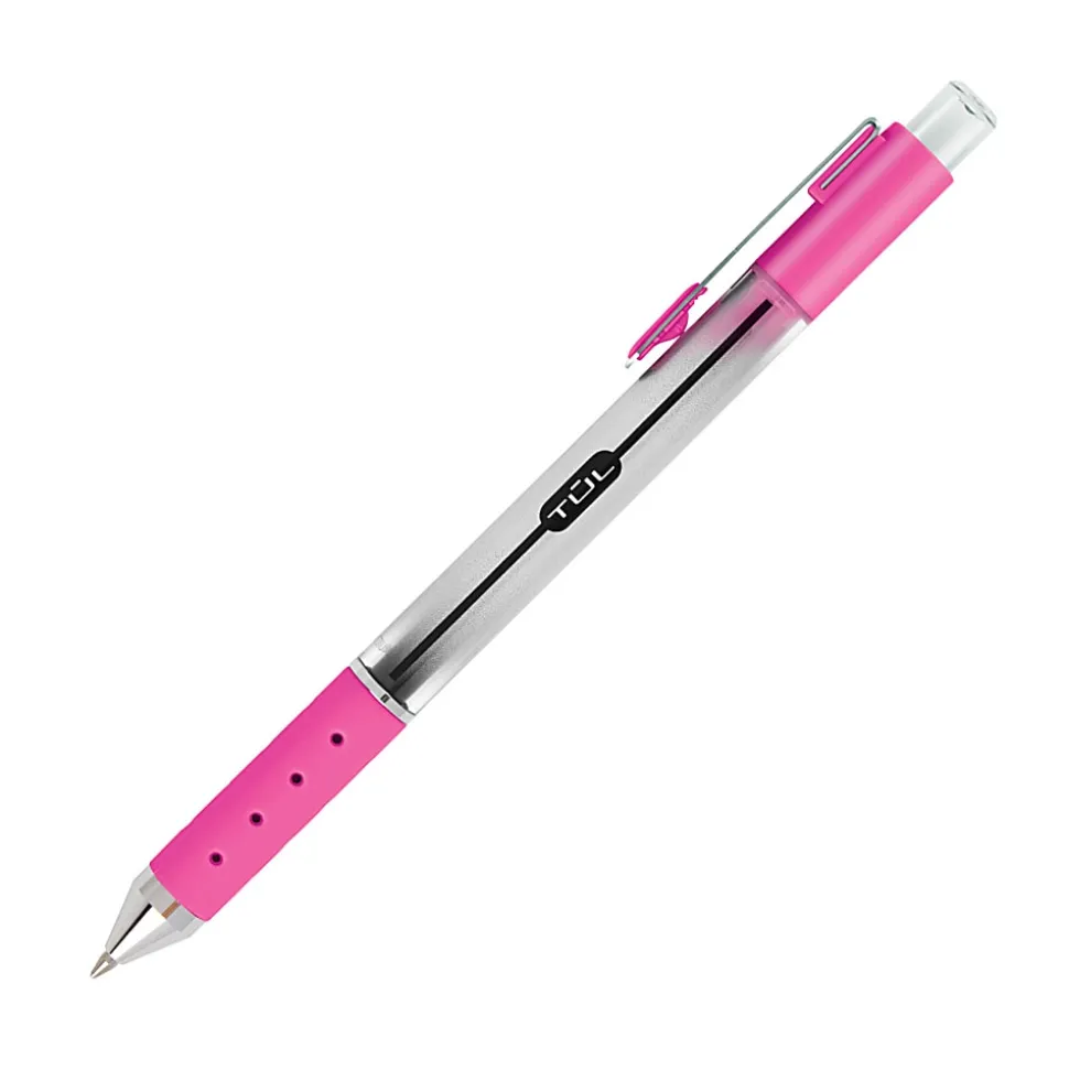 TUL® GL Series Retractable Gel Pens, Medium Point, 0.7 mm, Silver Barrel, Assorted Bright Inks, Pack Of 8 Pens