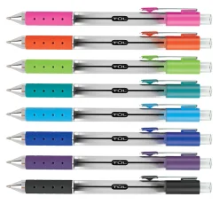 TUL® GL Series Retractable Gel Pens, Medium Point, 0.7 mm, Silver Barrel, Assorted Bright Inks, Pack Of 8 Pens
