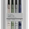 TUL® GL Series Retractable Gel Pens, Medium Point, 0.7 mm, Assorted Gunmetal Barrel Colors, Black Ink, Pack Of 4 Pens