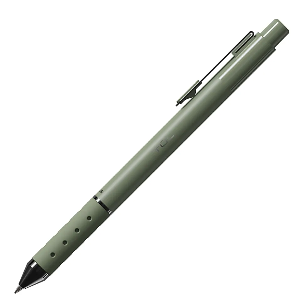 TUL® GL Series Retractable Gel Pens, Medium Point, 0.7 mm, Assorted Gunmetal Barrel Colors, Black Ink, Pack Of 4 Pens