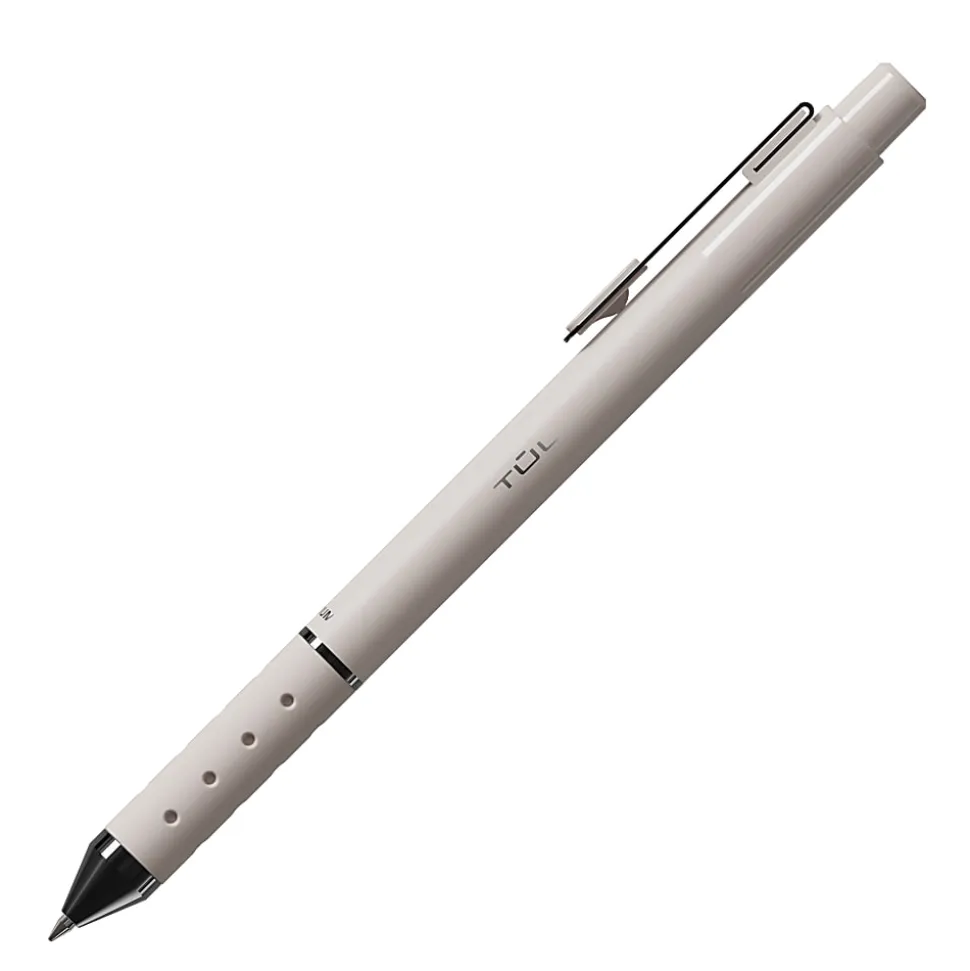 TUL® GL Series Retractable Gel Pens, Medium Point, 0.7 mm, Assorted Gunmetal Barrel Colors, Black Ink, Pack Of 4 Pens