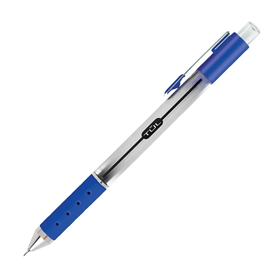 TUL® GL Series Retractable Gel Pens, Needle Point, 0.5 mm, Silver Barrel, Assorted Bright Inks, Pack Of 8 Pens