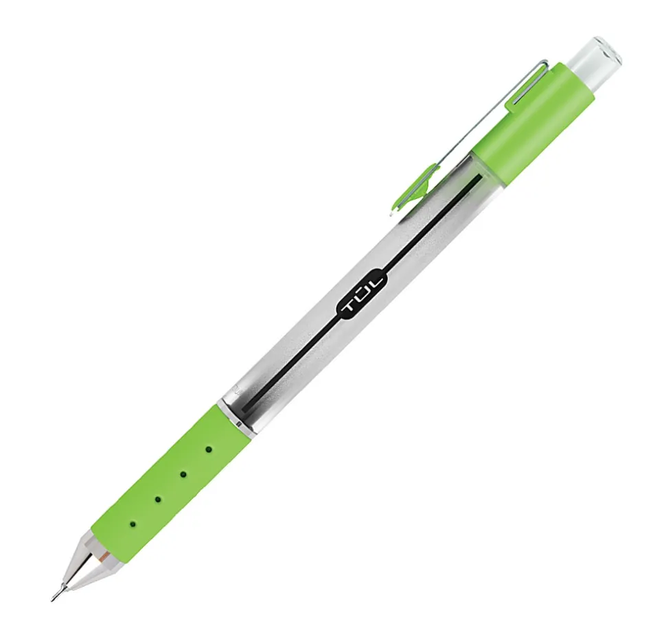 TUL® GL Series Retractable Gel Pens, Needle Point, 0.5 mm, Silver Barrel, Assorted Bright Inks, Pack Of 8 Pens