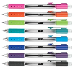 TUL® GL Series Retractable Gel Pens, Needle Point, 0.5 mm, Silver Barrel, Assorted Bright Inks, Pack Of 8 Pens