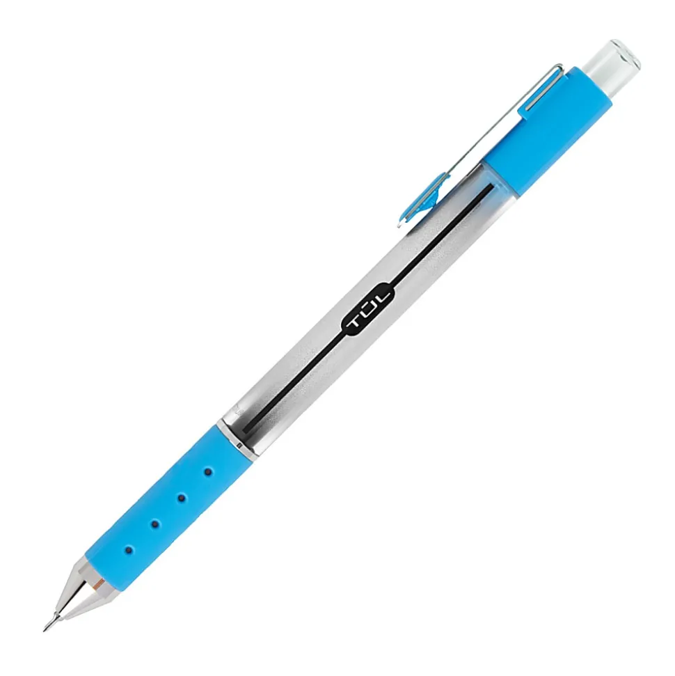 TUL® GL Series Retractable Gel Pens, Needle Point, 0.5 mm, Silver Barrel, Assorted Bright Inks, Pack Of 8 Pens