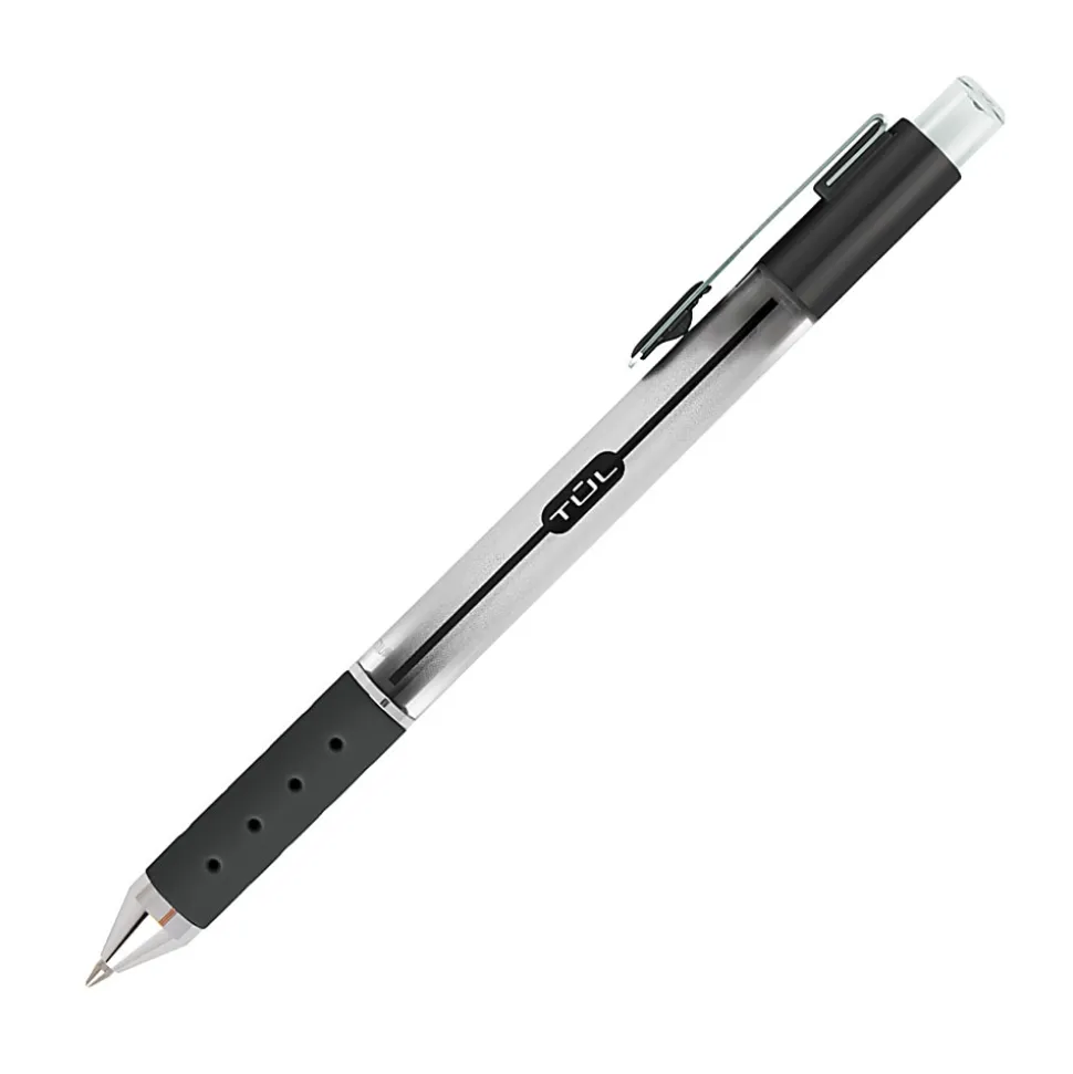 TUL® GL Series Retractable Gel Pens, Fine Point, 0.5 mm, Silver Barrel, Assorted Bright Inks, Pack Of 8 Pens