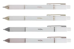 TUL® GL Series Retractable Gel Pens, Medium Point, 0.7 mm, Pearl White Barrel, Blue Ink, Pack Of 12 Pens