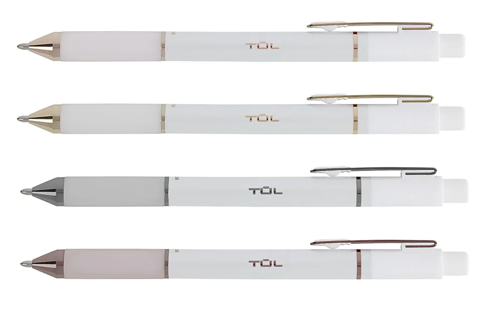 TUL® GL Series Retractable Gel Pens, Medium Point, 0.7 mm, Pearl White Barrel, Blue Ink, Pack Of 12 Pens