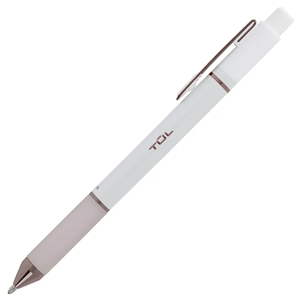 TUL® GL Series Retractable Gel Pens, Medium Point, 0.7 mm, Pearl White Barrel, Blue Ink, Pack Of 12 Pens